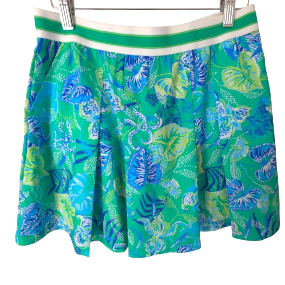 Lilly Pulizer Silvana Skort Botanical Green In A Flutter Size Small